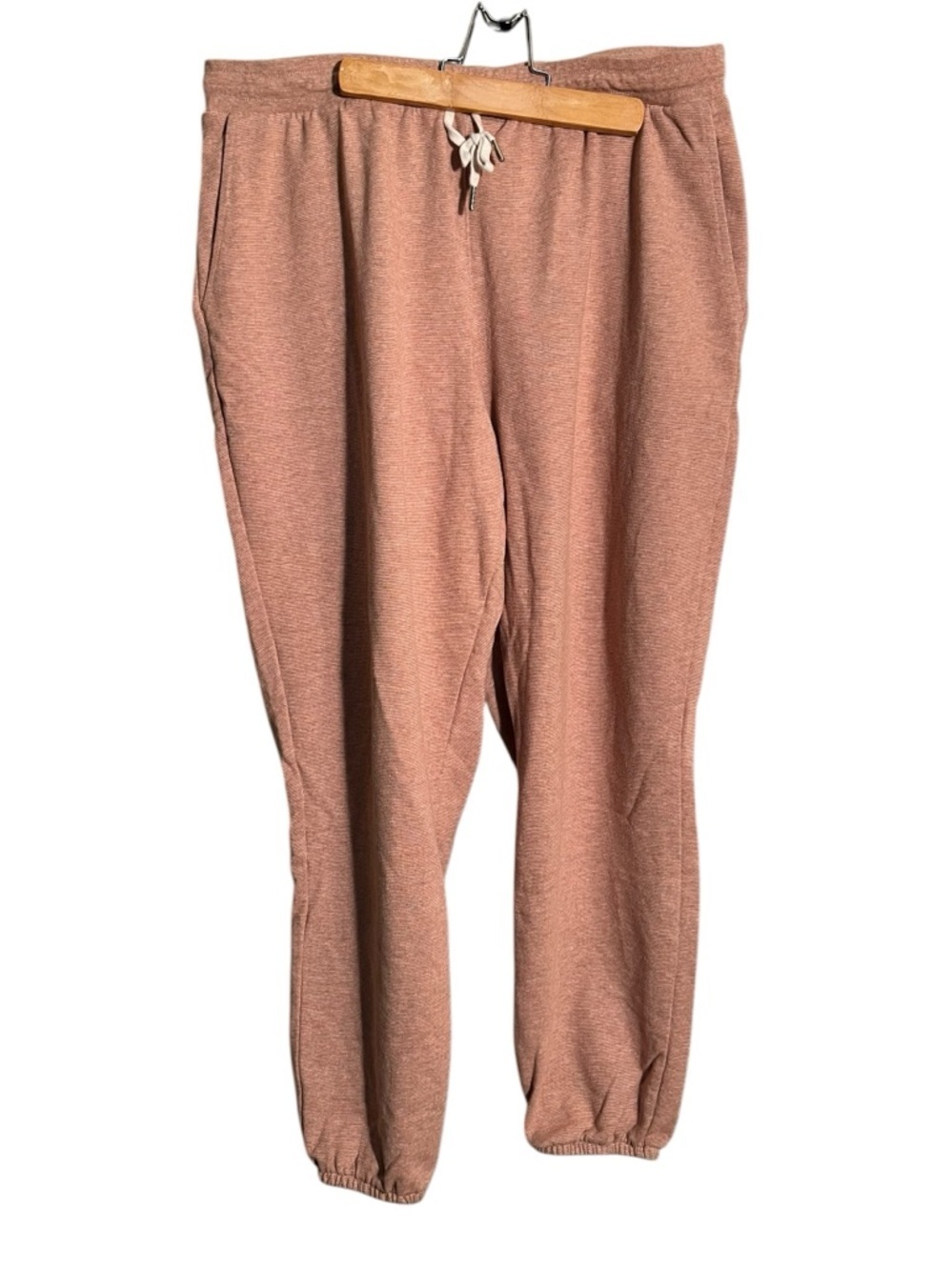 Mohnton Made Stitch Fix Womens Plus Size 1X Sweatpants Pink White Stripes Cotton